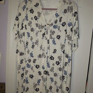 Lane Bryant White and Blue Floral Dress